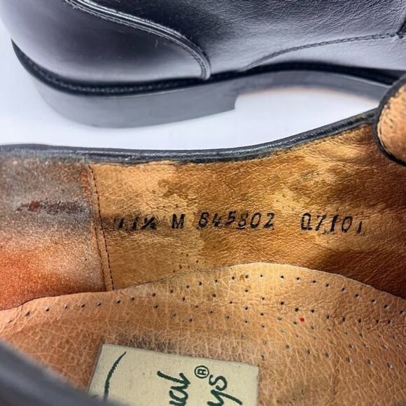 Casual Fridays Shoes Men's Size 11.5 M Black Leather Single Strap Monk Cap Toe - Picture 5 of 12